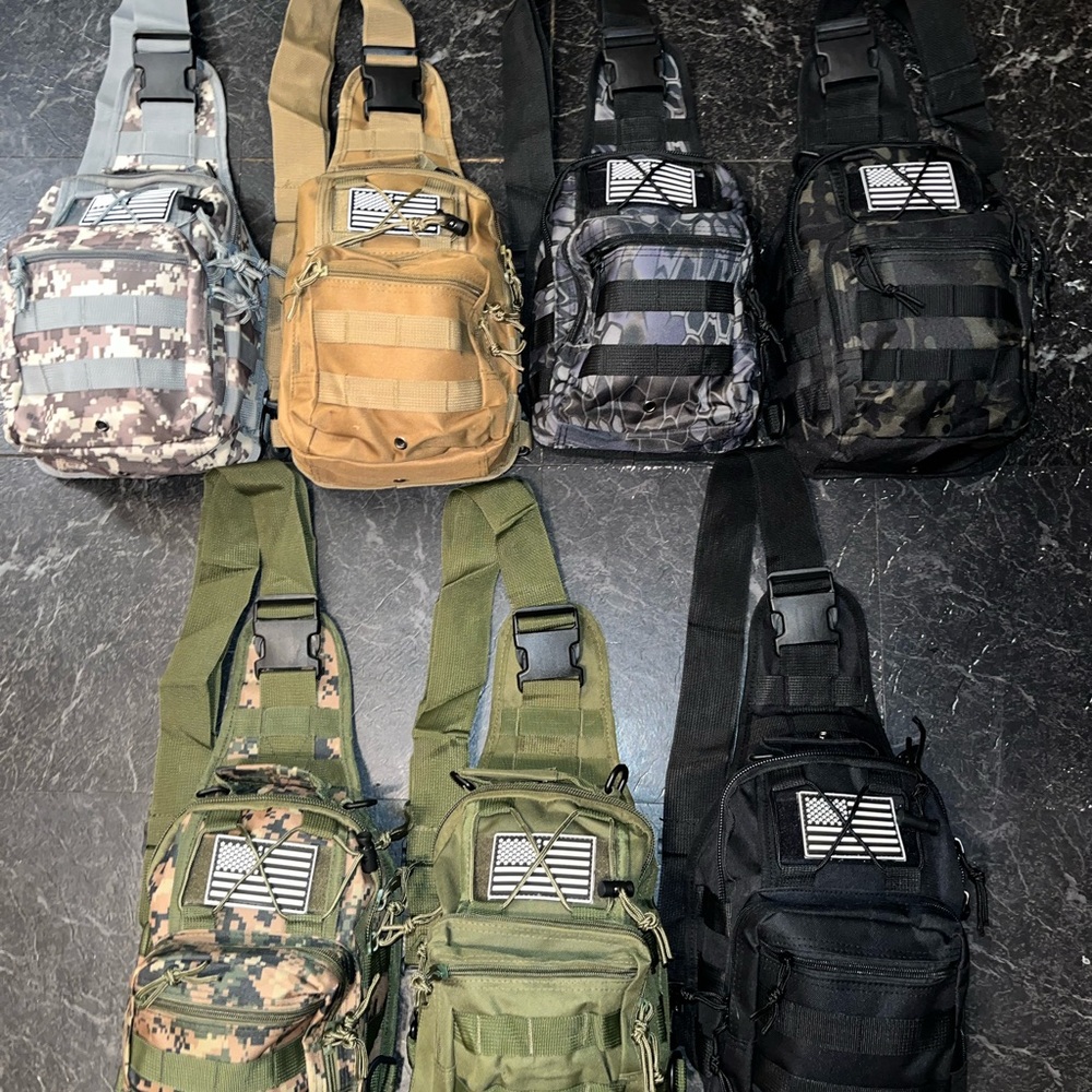 Tactical Sling Bag - Black, Tan, Green, Camouflage